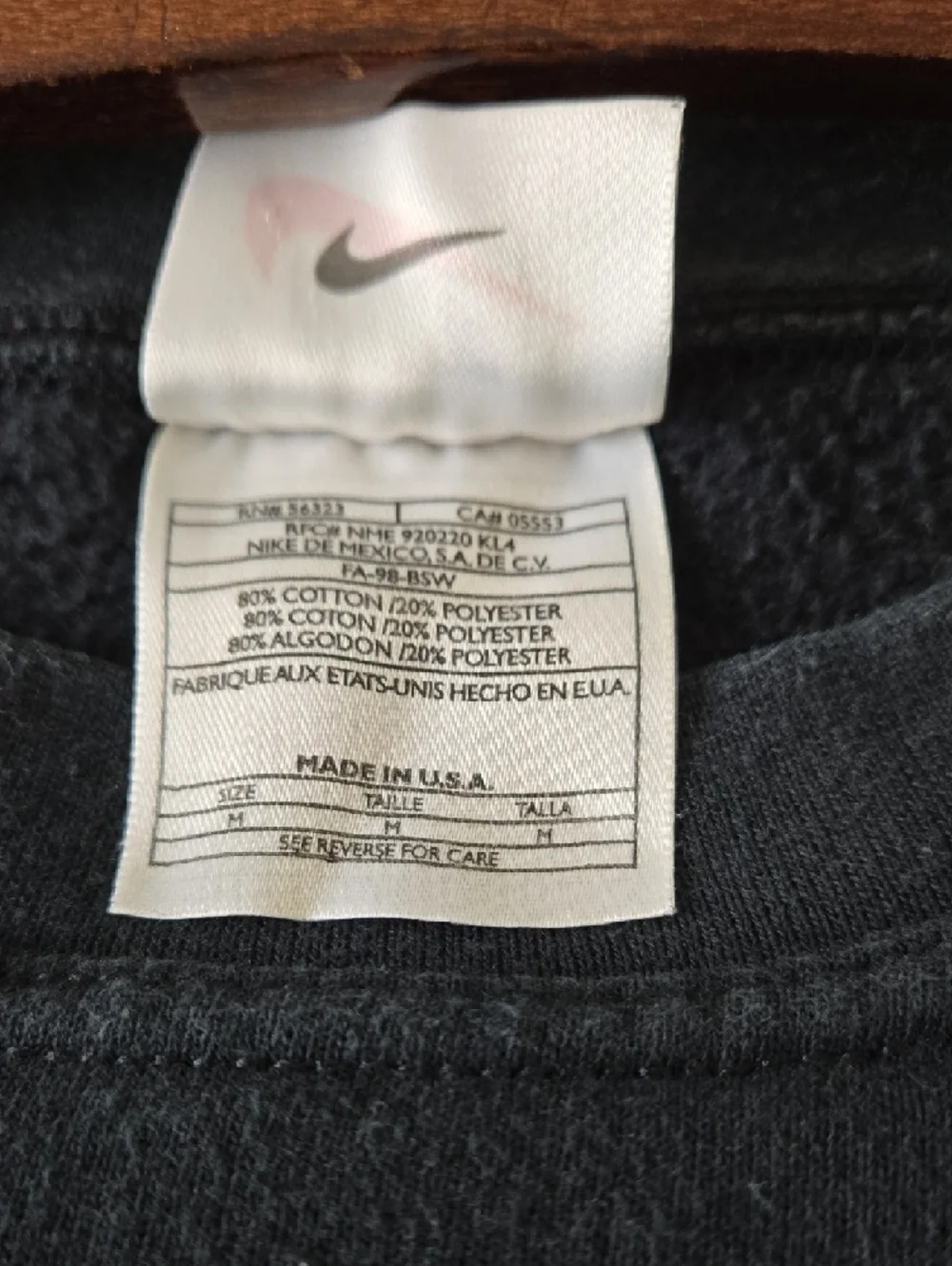 Vintage Nike Black Fleece Crewneck Sweatshirt Embroidered Swoosh Women’s M
